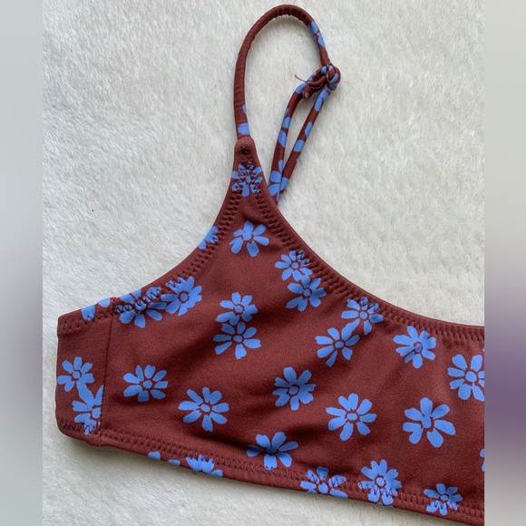 Pacsun Eco Brown & Blue California Scoop High Cut Bikini - Picture 7 of 11